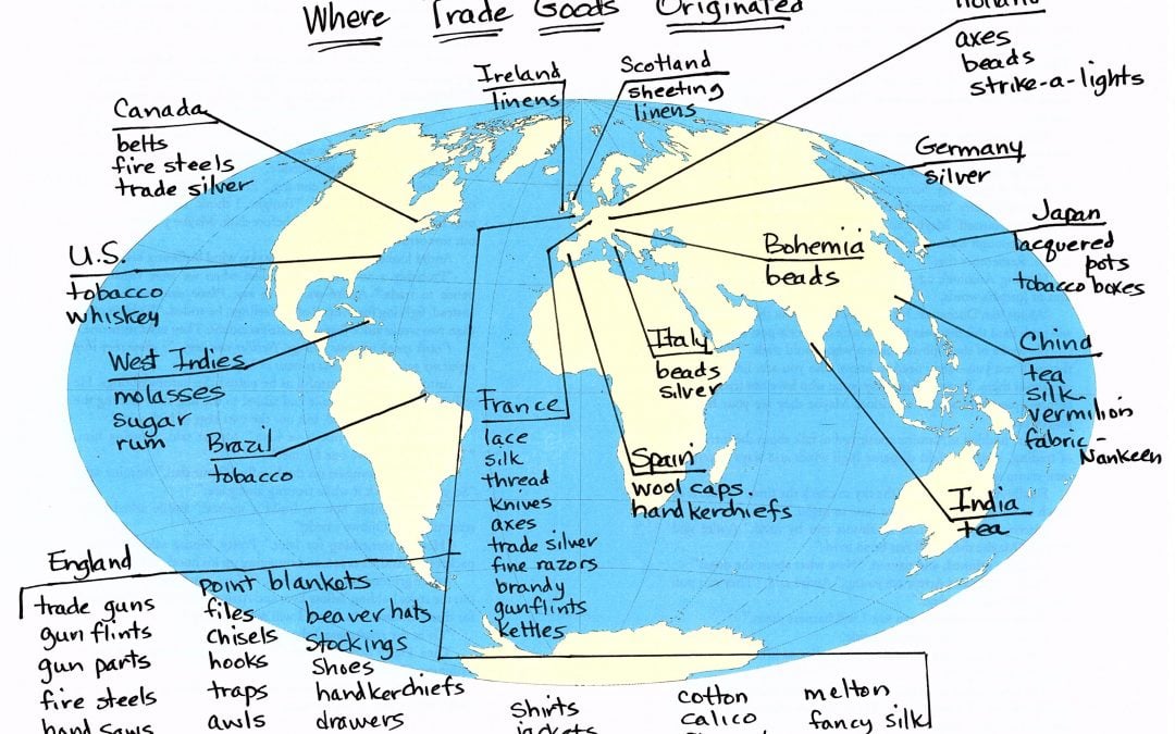 Where in the world did trade goods come from?